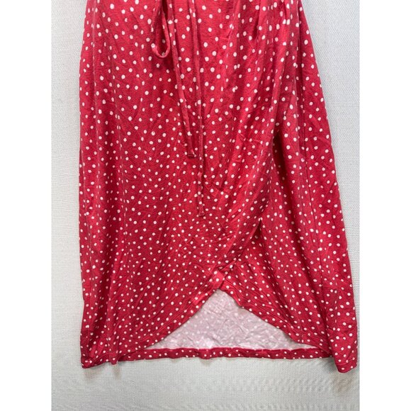 41 Hawthorn Annora Womens Faux Wrap Knit Dress Size MP Red Polka Dots Summer NWT - Picture 8 of 14